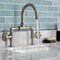 Kingston Brass Indstrl Style Wheel Handle Bridge Bathroom Faucet W/Pop-Up Drain, Nkl KS2178RX - alternate 6